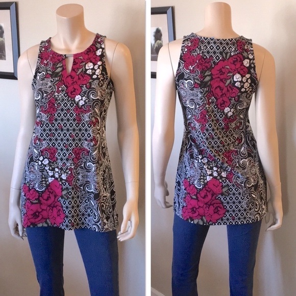 White House Black Market Paisley Sleeveless Tunic. D/A138/ - Picture 1 of 4